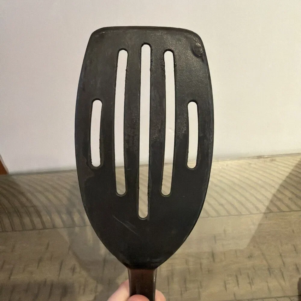 Pampered Chef Black Nylon Slotted Spatula 12.5” 2351 Flipper Turner Heat Resist